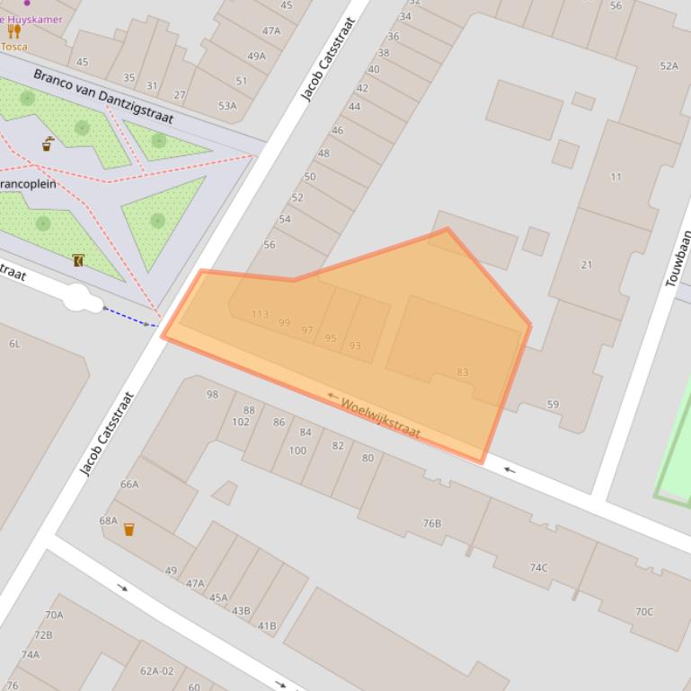 Kaart van postcodegebied 3035VN.