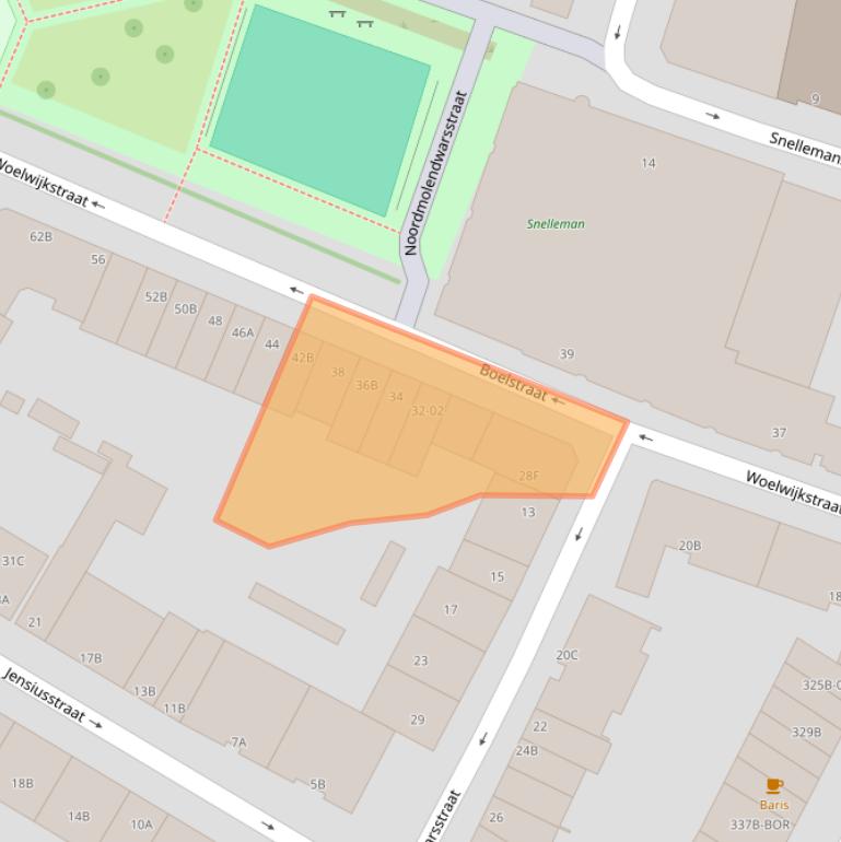 Kaart van postcodegebied 3035VS.