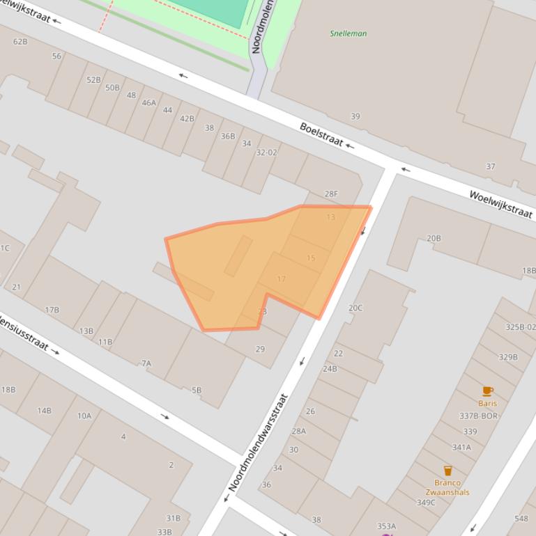 Kaart van postcodegebied 3035WC.