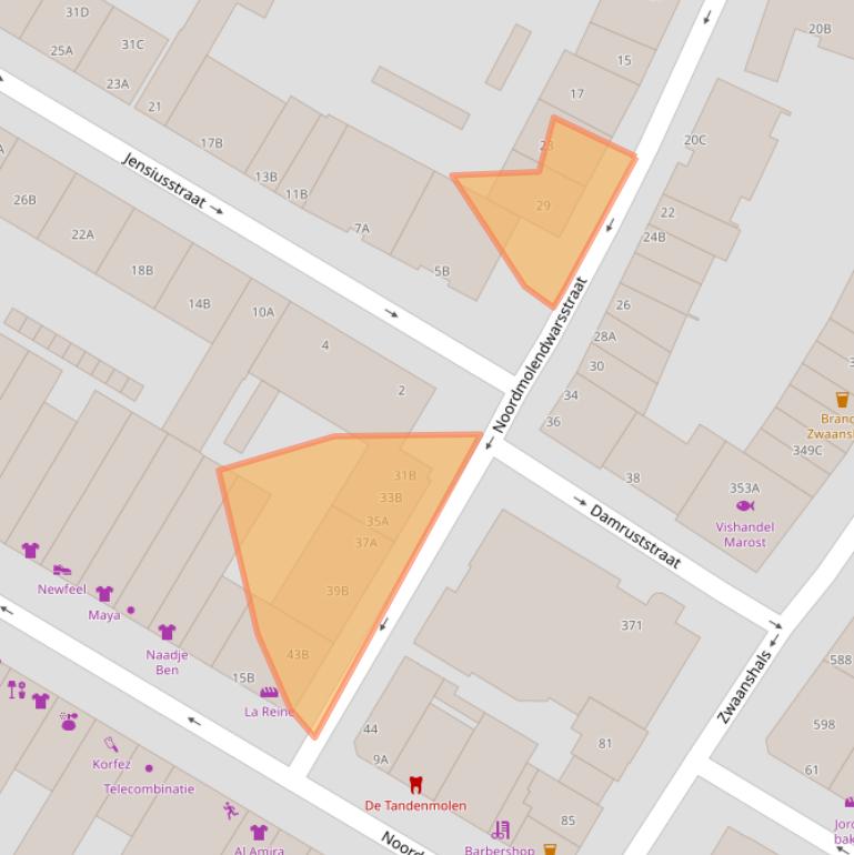 Kaart van postcodegebied 3035WD.