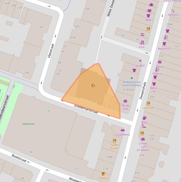 Kaart van postcodegebied 3035WJ.