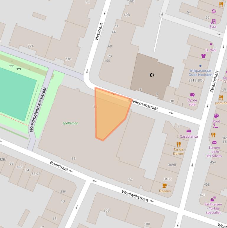 Kaart van postcodegebied 3035WS.