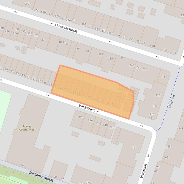 Kaart van postcodegebied 3035XL.
