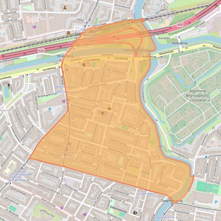 Kaart van postcodegebied 3036.