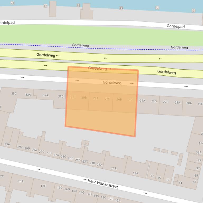 Kaart van postcodegebied 3036AB.