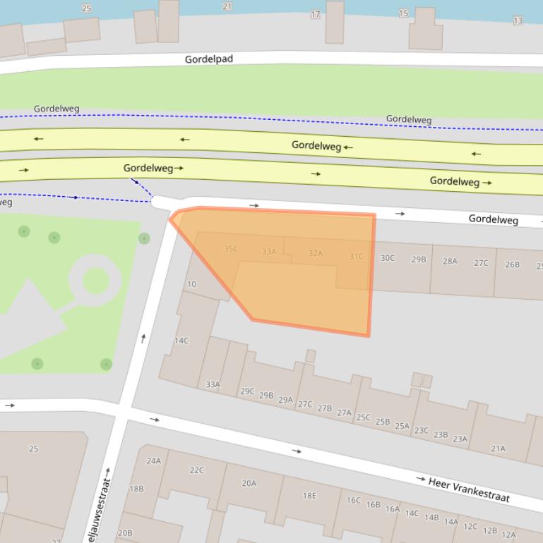 Kaart van postcodegebied 3036AC.