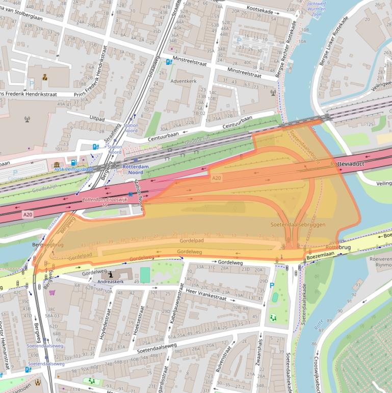 Kaart van postcodegebied 3036AD.