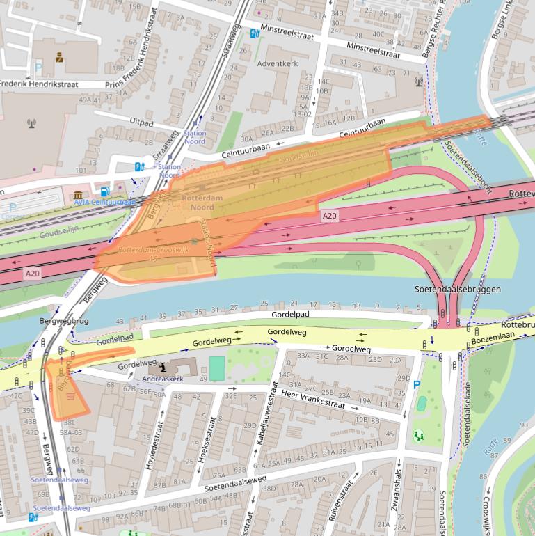 Kaart van postcodegebied 3036BA.