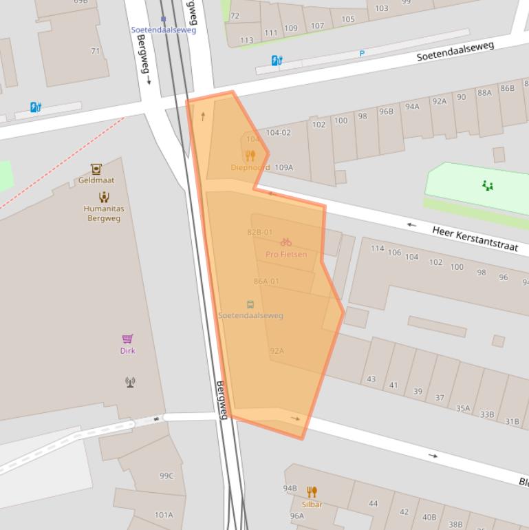 Kaart van postcodegebied 3036BD.