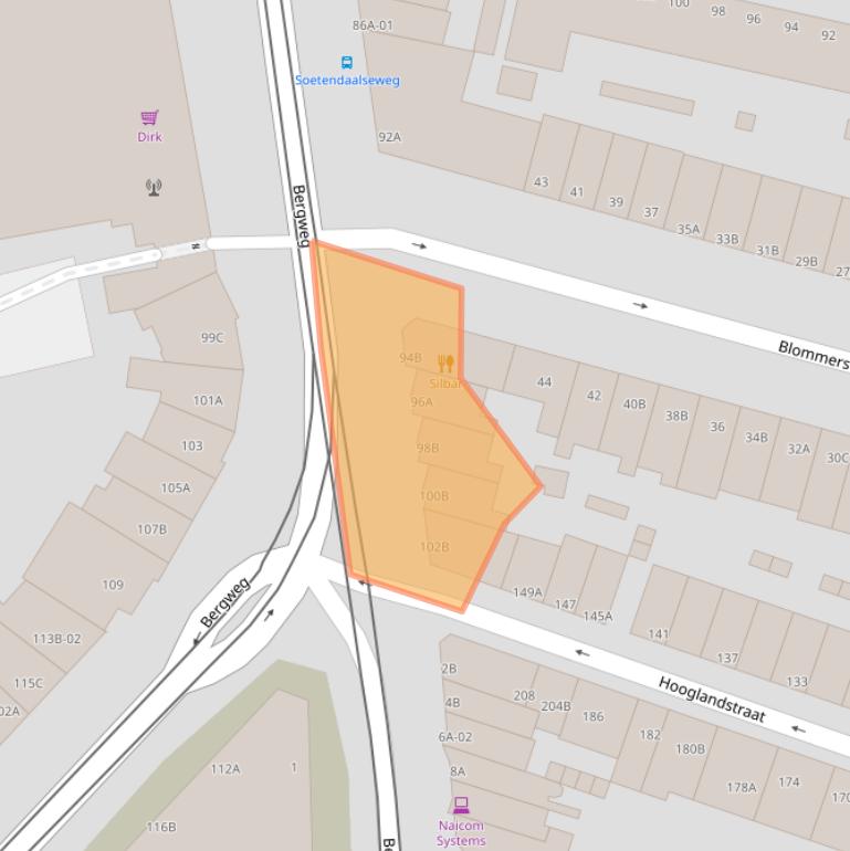 Kaart van postcodegebied 3036BE.