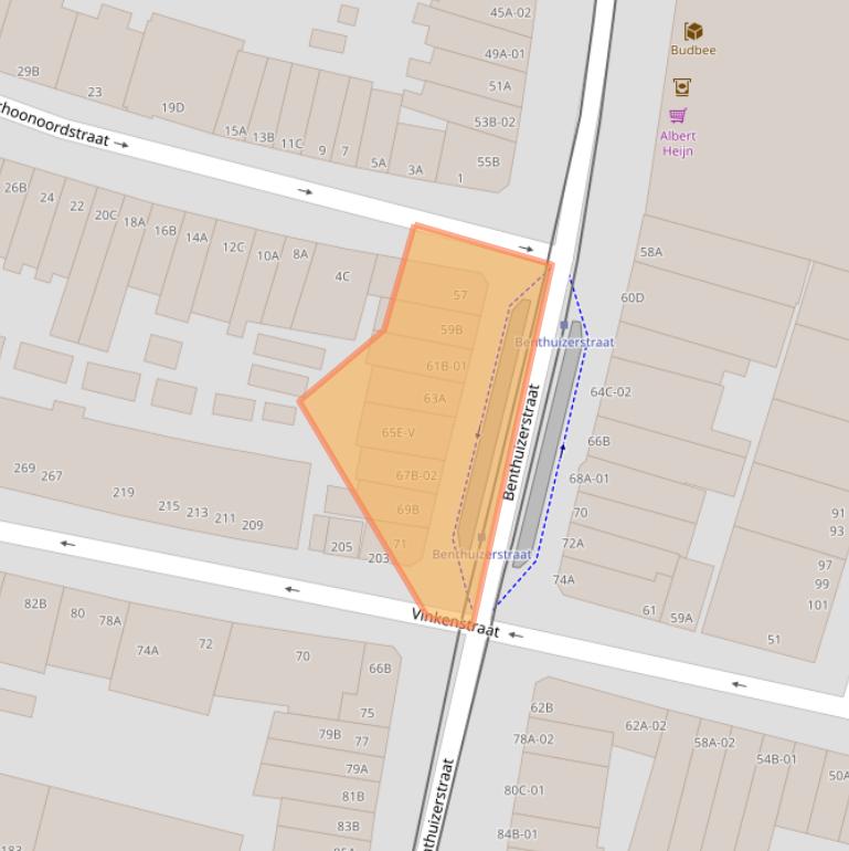 Kaart van postcodegebied 3036CD.