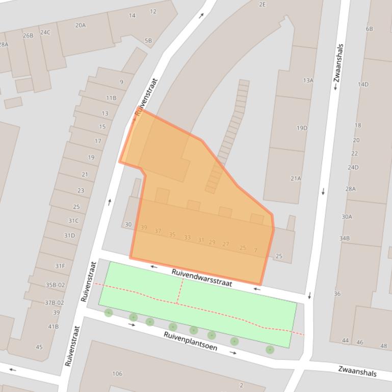 Kaart van postcodegebied 3036DA.