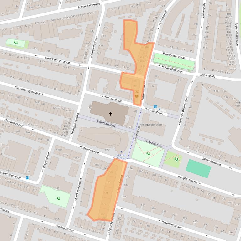 Kaart van postcodegebied 3036DD.