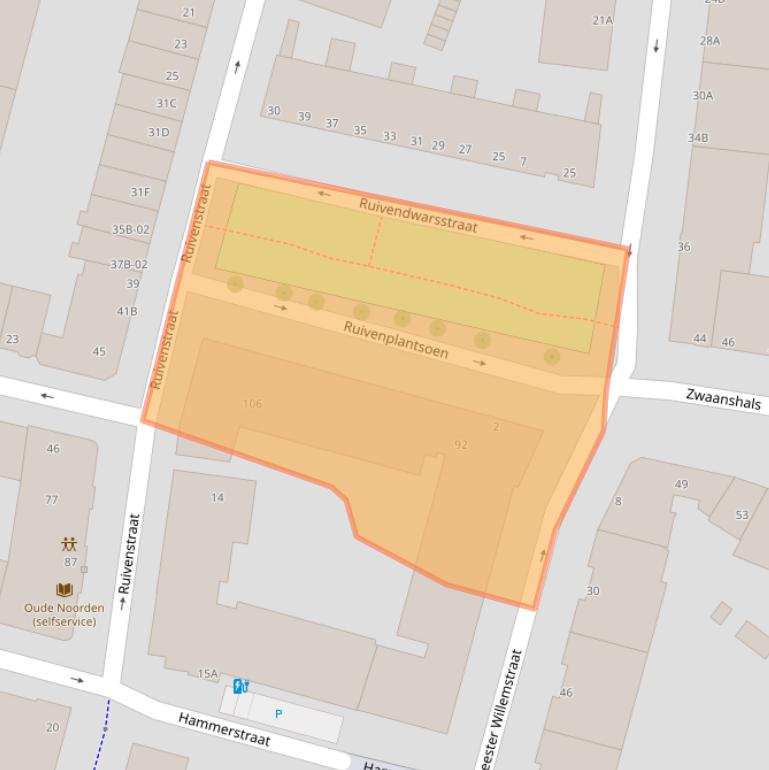 Kaart van postcodegebied 3036DJ.