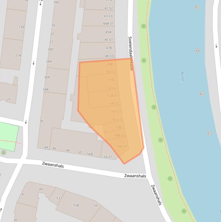 Kaart van postcodegebied 3036EB.