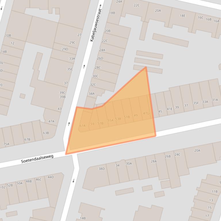 Kaart van postcodegebied 3036EK.