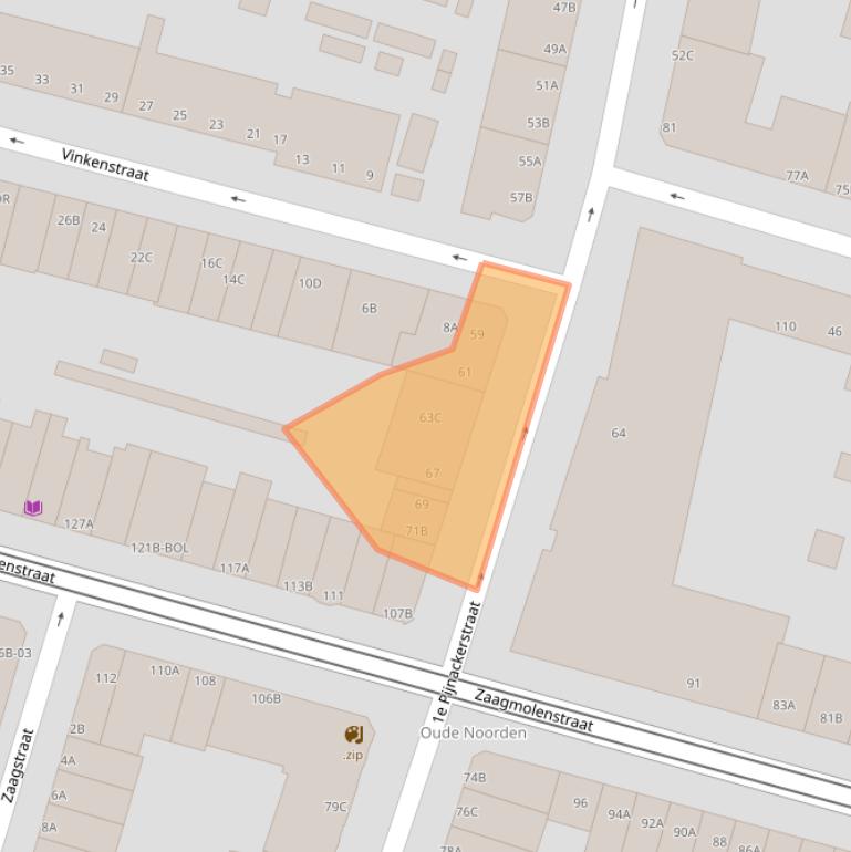 Kaart van postcodegebied 3036GE.