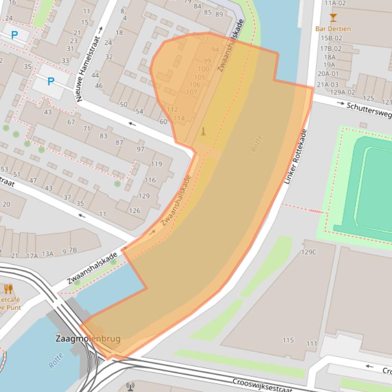 Kaart van postcodegebied 3036JJ.