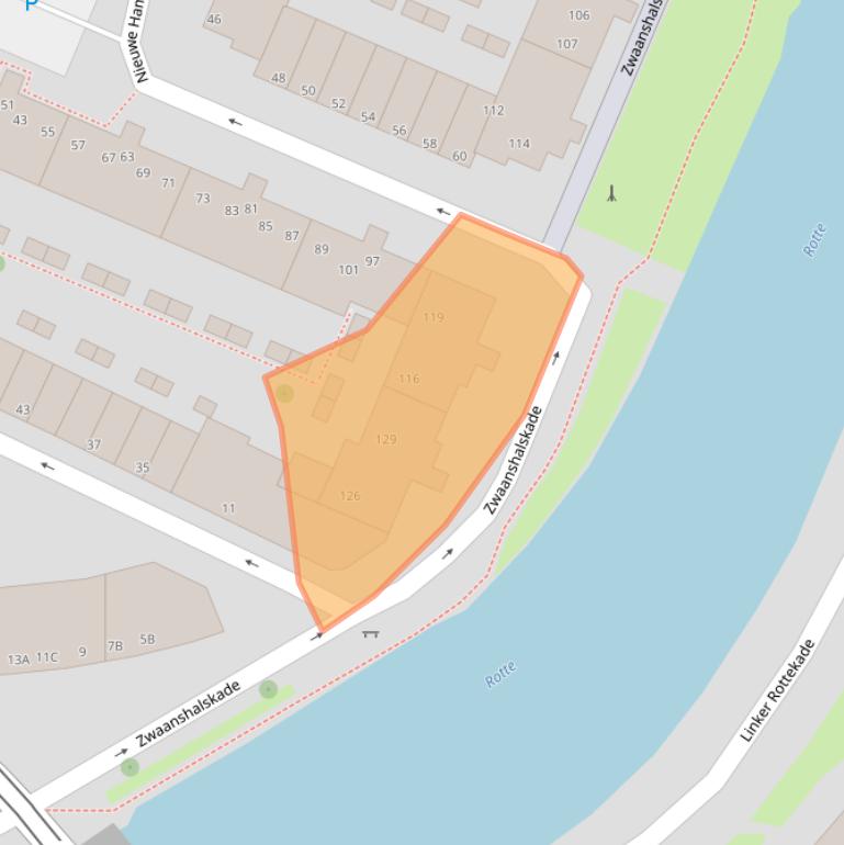 Kaart van postcodegebied 3036JK.