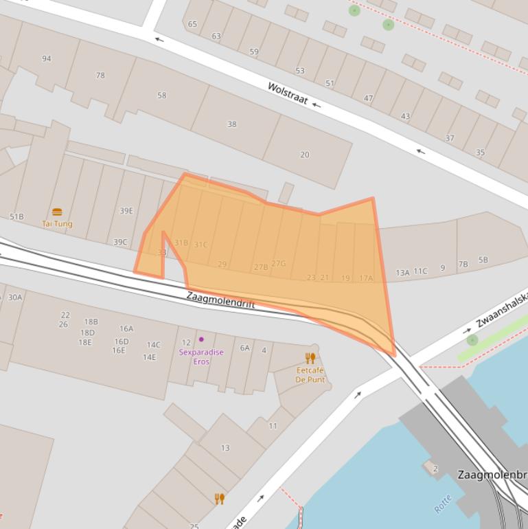 Kaart van postcodegebied 3036JW.