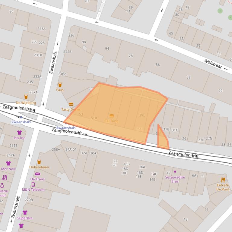 Kaart van postcodegebied 3036JX.