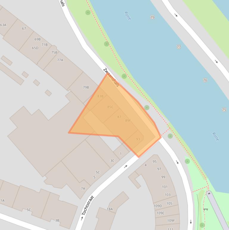 Kaart van postcodegebied 3036KE.