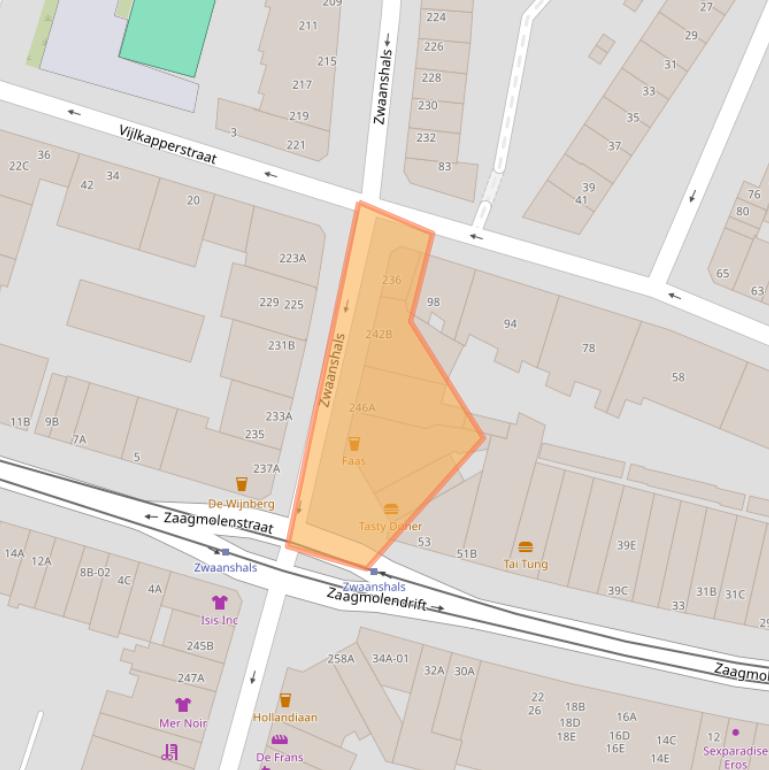 Kaart van postcodegebied 3036KZ.