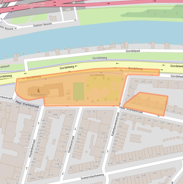 Kaart van postcodegebied 3036LB.