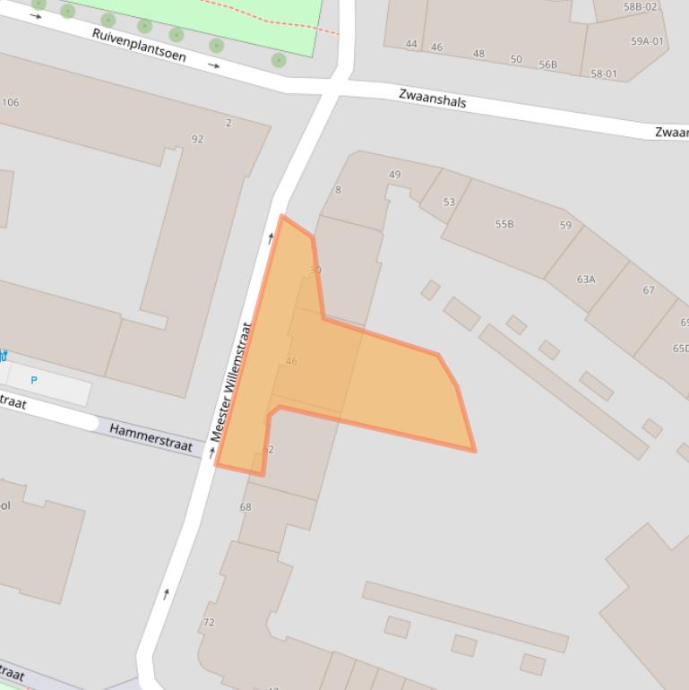 Kaart van postcodegebied 3036MN.