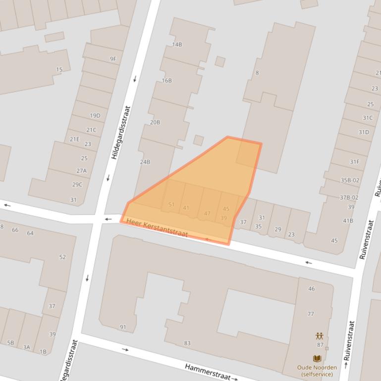 Kaart van postcodegebied 3036NH.