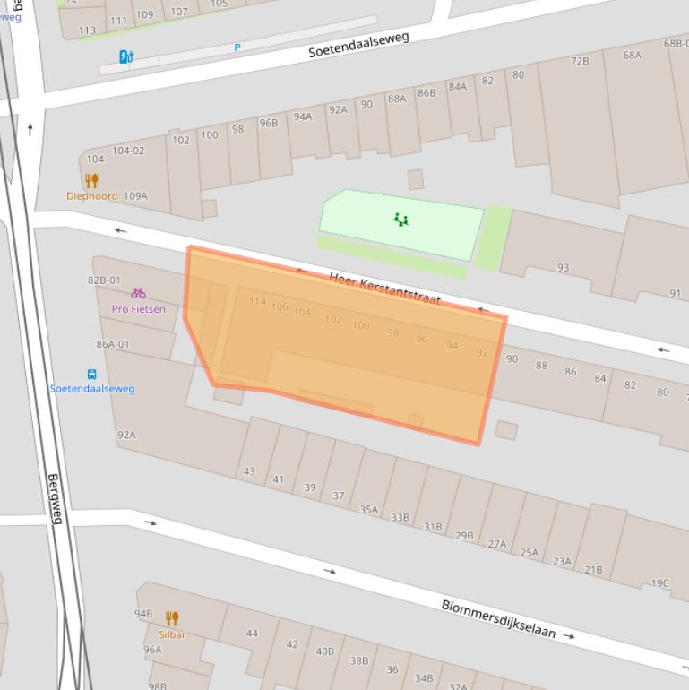 Kaart van postcodegebied 3036NR.