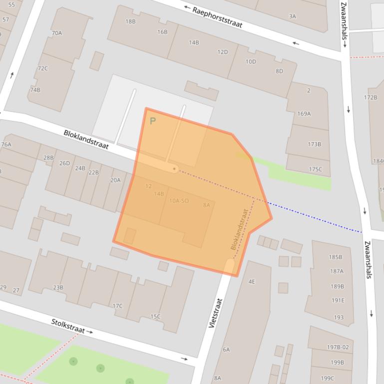 Kaart van postcodegebied 3036TJ.