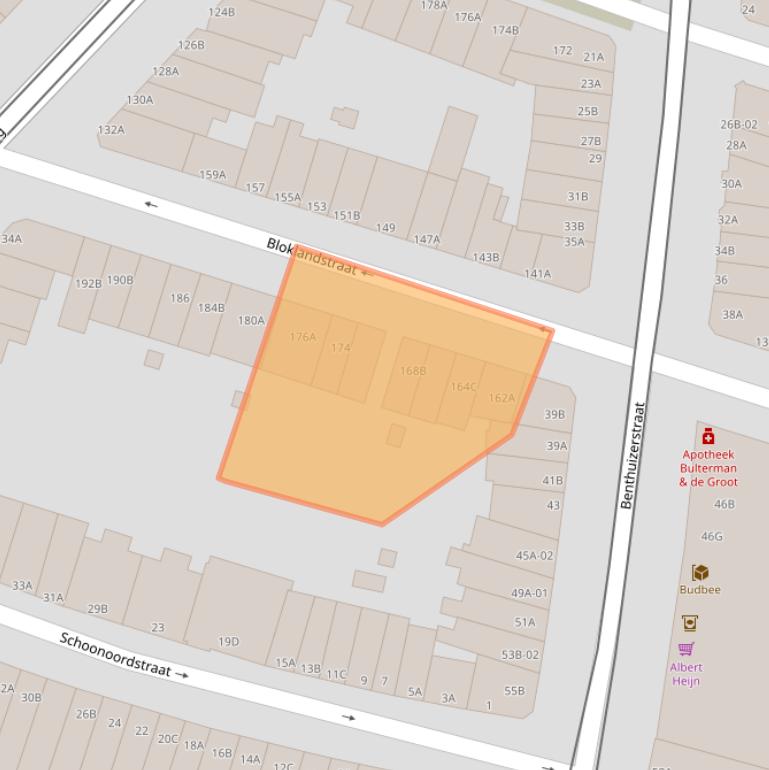 Kaart van postcodegebied 3036TT.