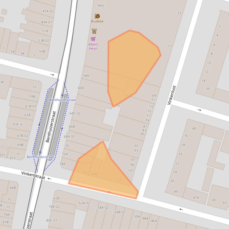 Kaart van postcodegebied 3036XM.