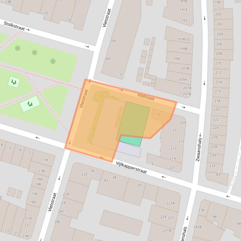 Kaart van postcodegebied 3036ZG.