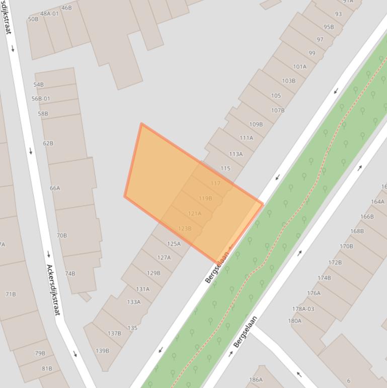 Kaart van postcodegebied 3037BE.