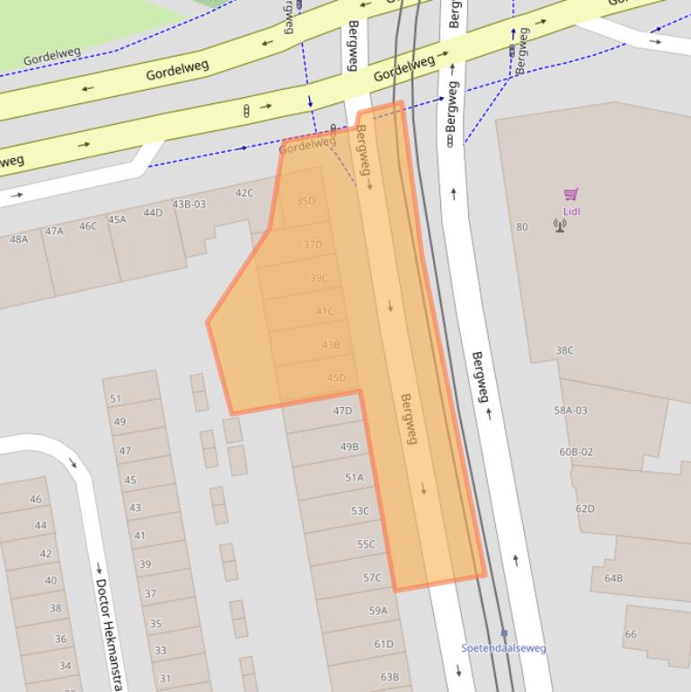 Kaart van postcodegebied 3037EA.