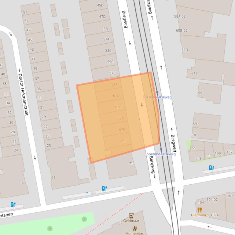 Kaart van postcodegebied 3037EC.