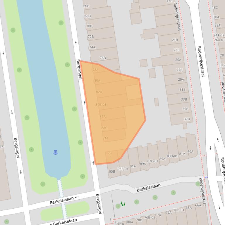 Kaart van postcodegebied 3037GJ.