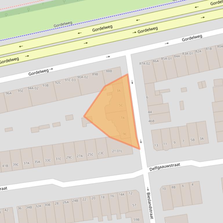 Kaart van postcodegebied 3037LA.