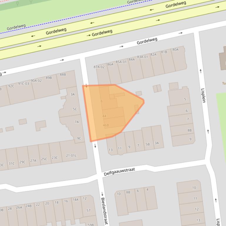 Kaart van postcodegebied 3037LC.