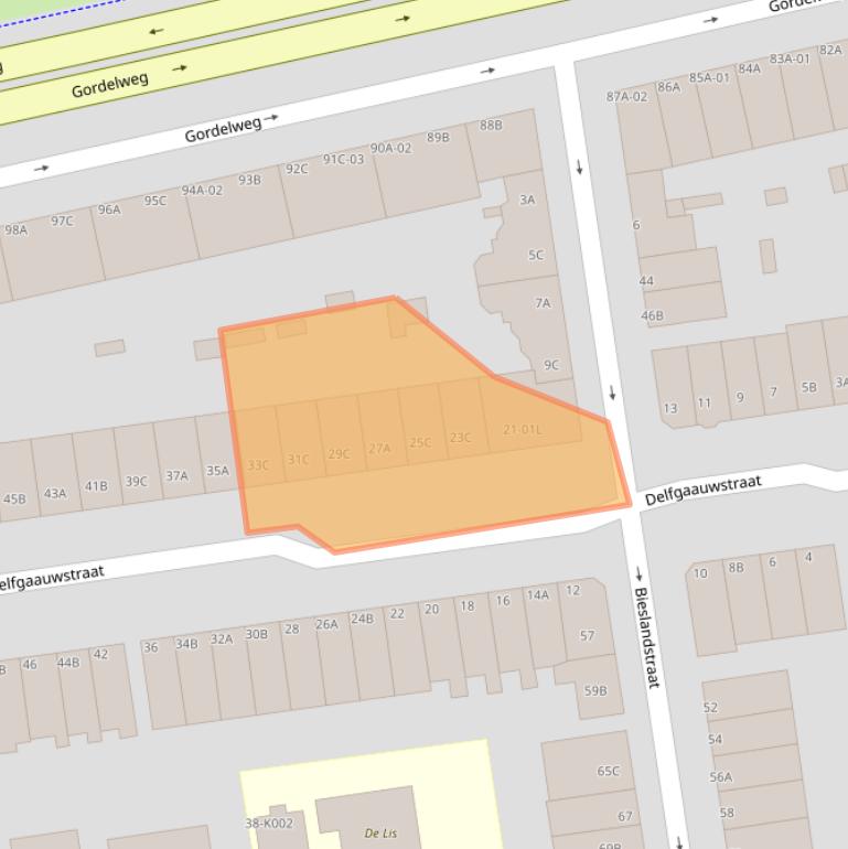 Kaart van postcodegebied 3037LG.