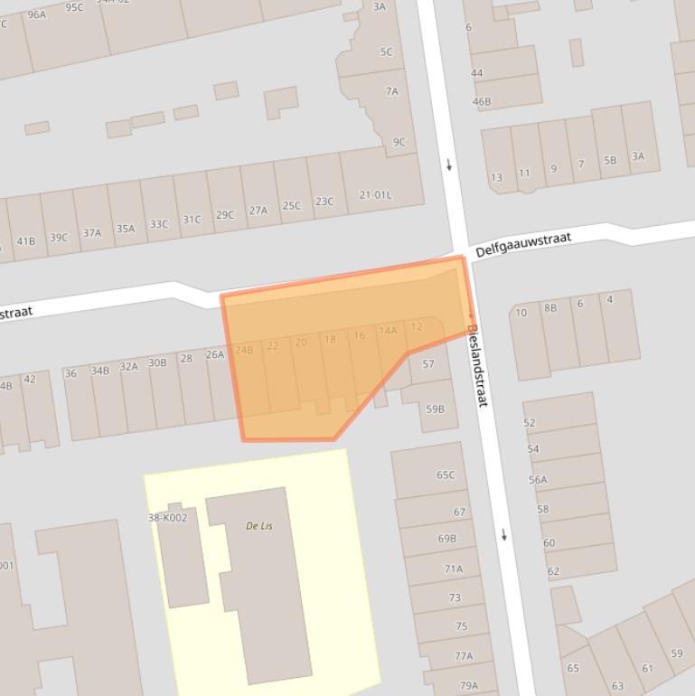 Kaart van postcodegebied 3037LM.