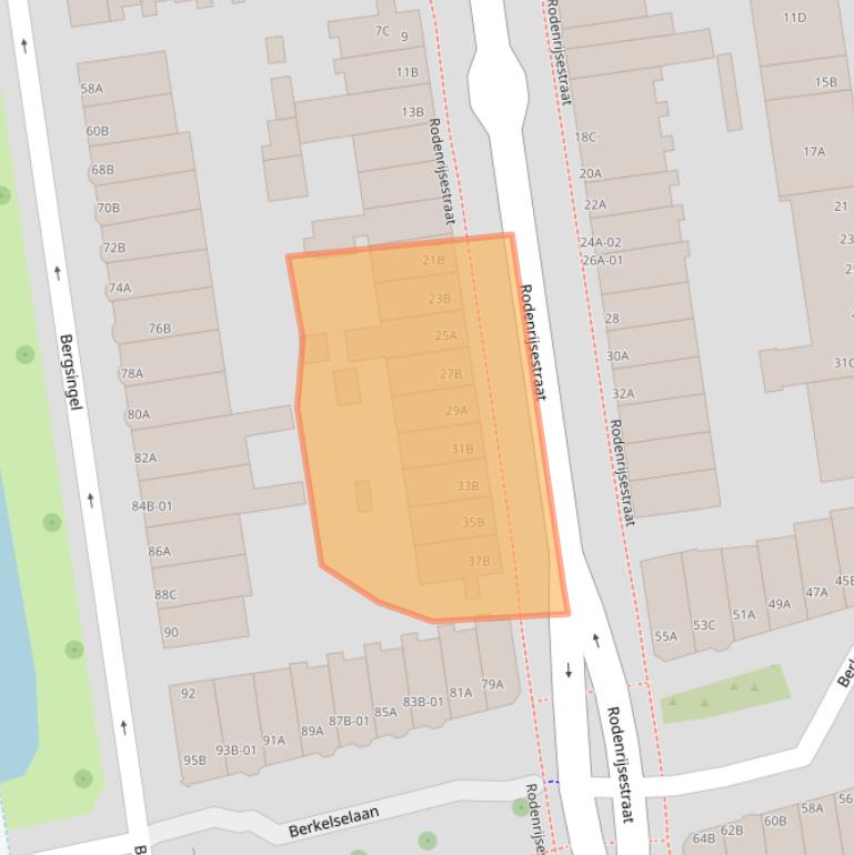 Kaart van postcodegebied 3037NB.