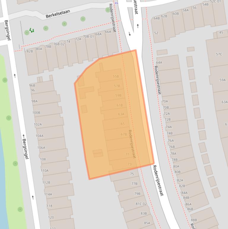 Kaart van postcodegebied 3037NC.