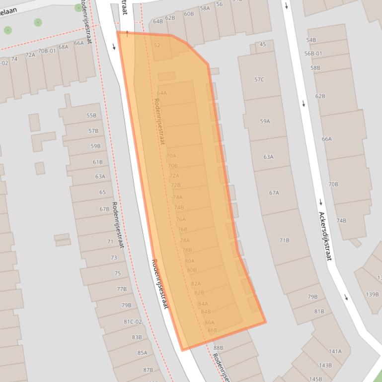 Kaart van postcodegebied 3037NJ.