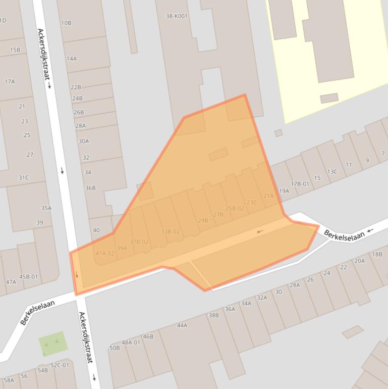 Kaart van postcodegebied 3037PB.