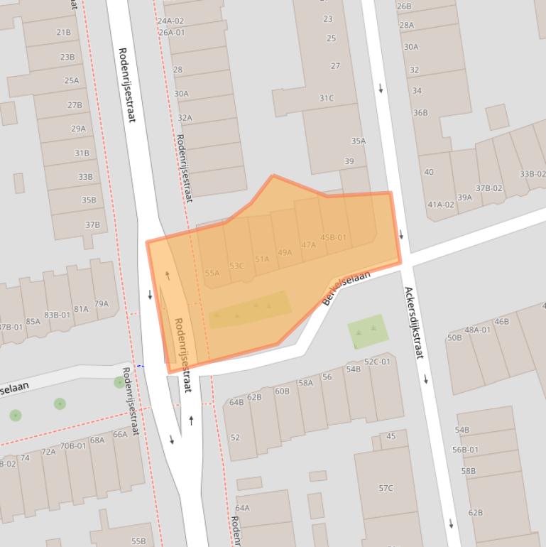 Kaart van postcodegebied 3037PC.