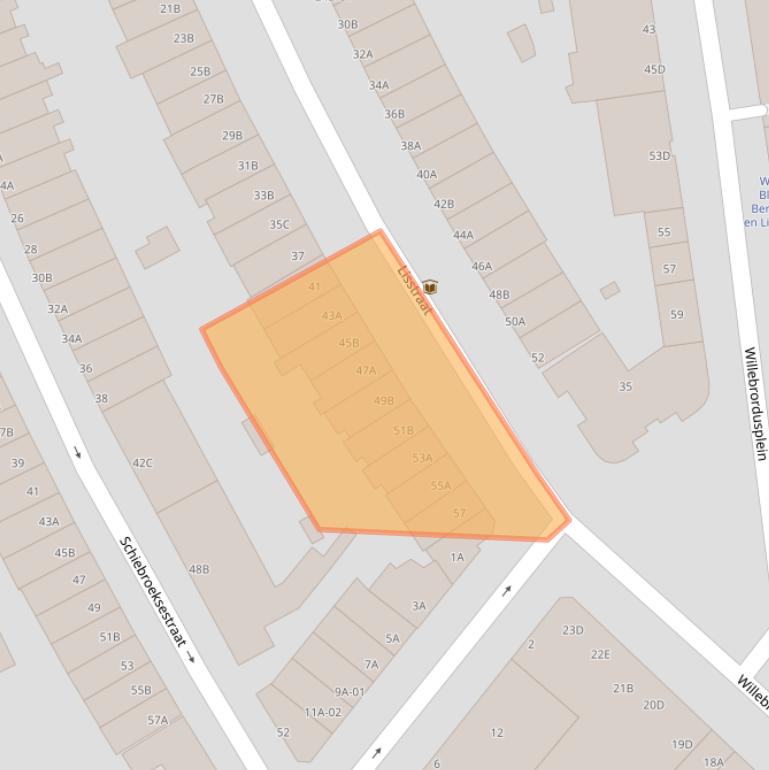 Kaart van postcodegebied 3037RC.