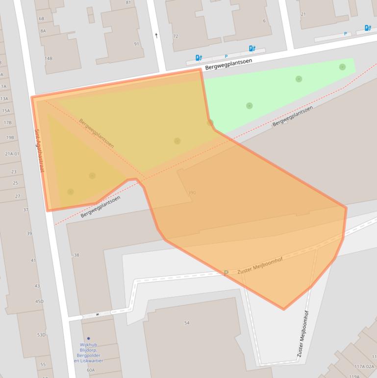 Kaart van postcodegebied 3037SL.